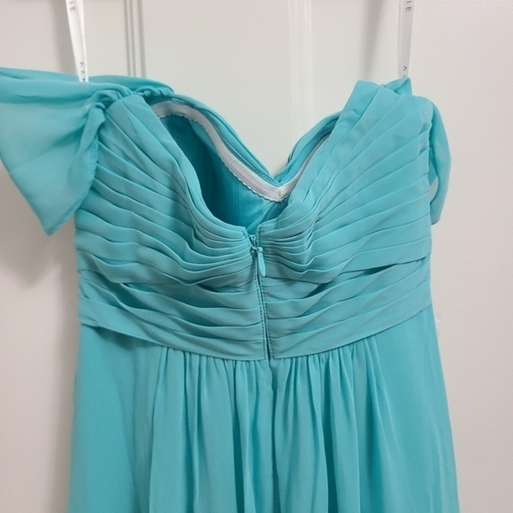 NEW AZAZIE Millie Spa Teal Chiffon Bridesmaid Dress Size A8 NWT - Picture 10 of 11
